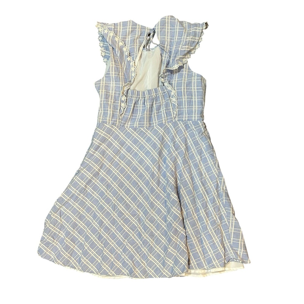 Draper James Girls Dress 14 Blue Plaid Preppy Summer Spring Party Cottagecore‎ - Picture 3 of 9